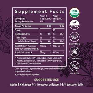 Gaia Herbs Black Elderberry (Sambucus Nigra) Syrup - Immune Support Supplement - Made with Organic Black Elderberries for Immune System Support - USDA Certified Organic Formula - 3 Fl Oz (18 - Day Supply) - The Oasis of Health