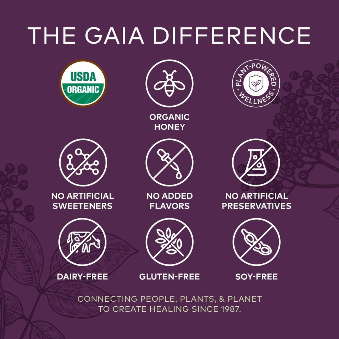 Gaia Herbs Black Elderberry Syrup Adult Daily - 5.4 Fl Oz (16 - Day Supply) - The Oasis of Health