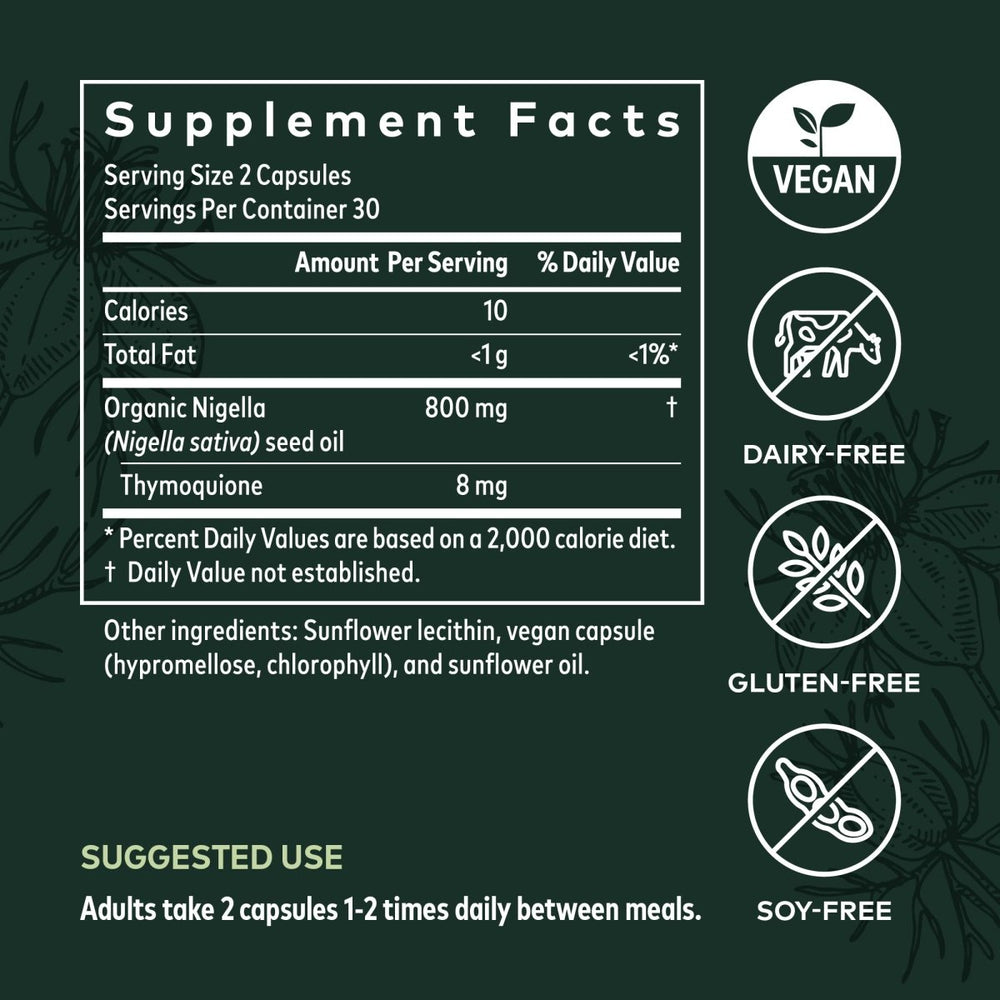 Gaia Herbs Black Seed Oil 60 Vcaps - The Oasis of Health