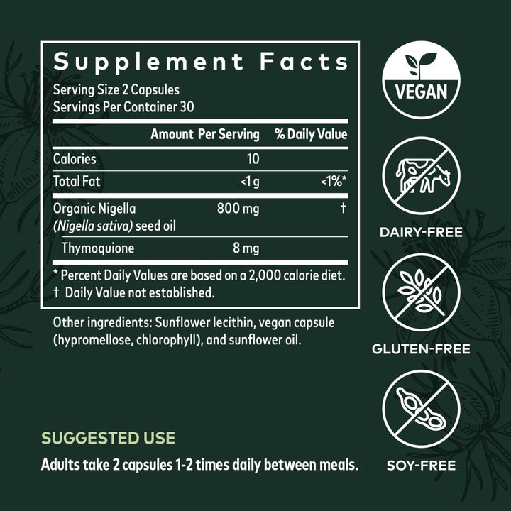 Gaia Herbs Black Seed Oil 60 Vcaps - The Oasis of Health