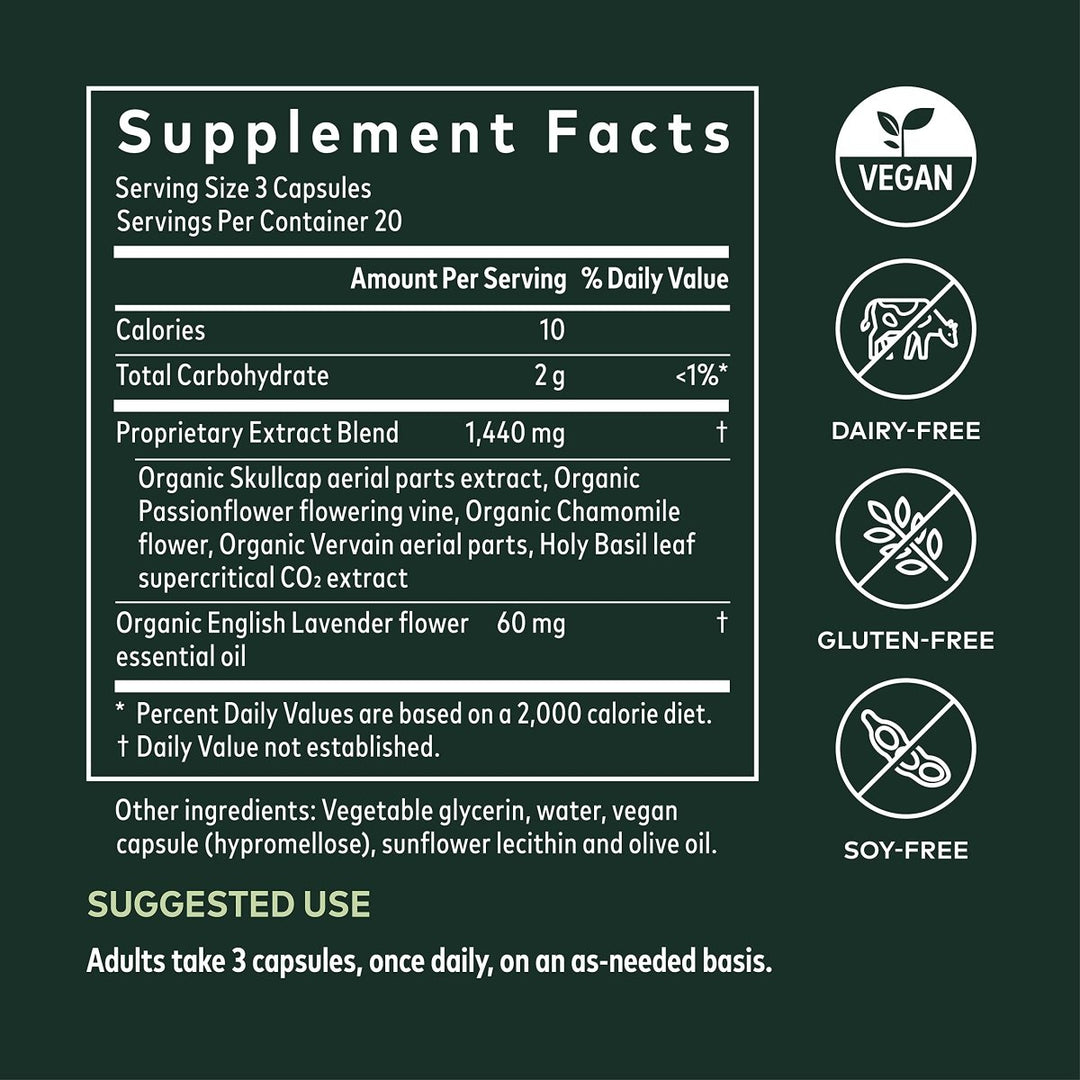 Gaia Herbs Calm A.S.A.P. Stress Support Supplement - with Skullcap, Passionflower, Chamomile, Vervain, Holy Basil & More to Support a Natural Calm - 60 Vegan Liquid Phyto - Capsules (20 - Day Supply) - The Oasis of Health