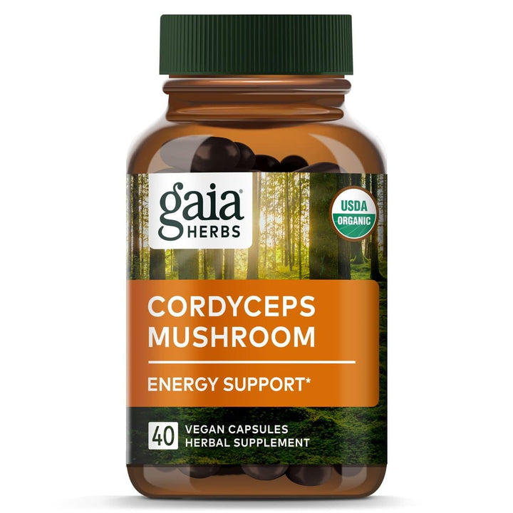 Gaia Herbs - Cordyceps Mushroom Energy Support 450 mg. - 40 Capsules - The Oasis of Health