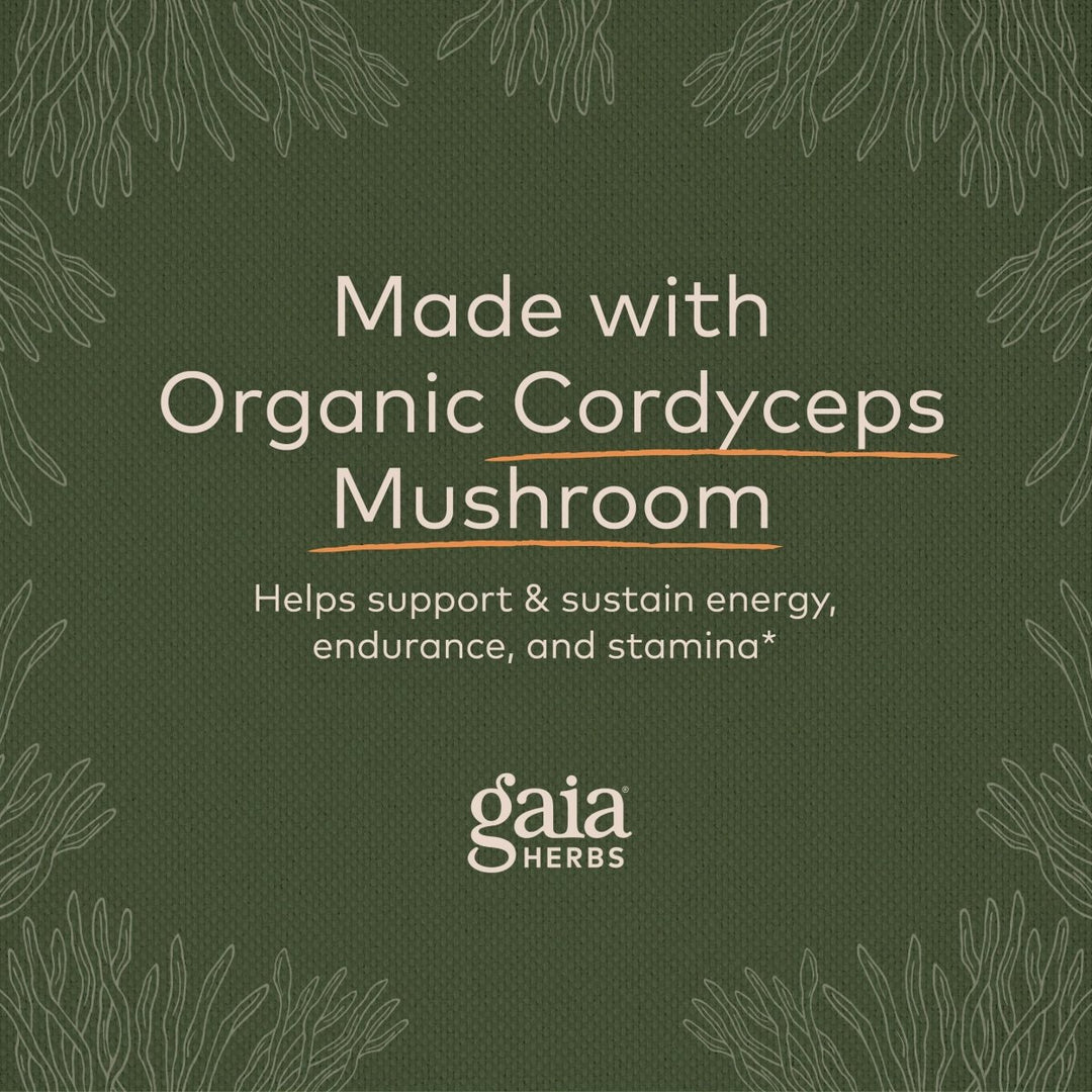 Gaia Herbs - Cordyceps Mushroom Energy Support 450 mg. - 40 Capsules - The Oasis of Health