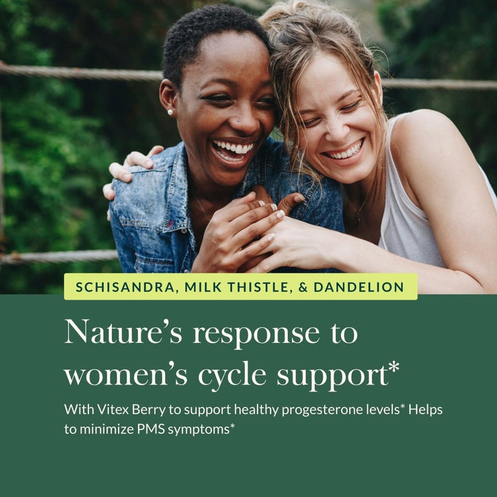 Gaia Herbs Cycle Support - Supports Hormone Balance & PMS Relief - Herbal Supplement with Vitex Berry & Schisandra - Free from Gluten, Dairy & Soy - 60 Vegan Capsules (30 Servings) - The Oasis of Health