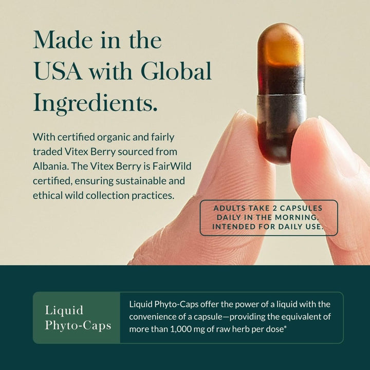 Gaia Herbs Cycle Support - Supports Hormone Balance & PMS Relief - Herbal Supplement with Vitex Berry & Schisandra - Free from Gluten, Dairy & Soy - 60 Vegan Capsules (30 Servings) - The Oasis of Health