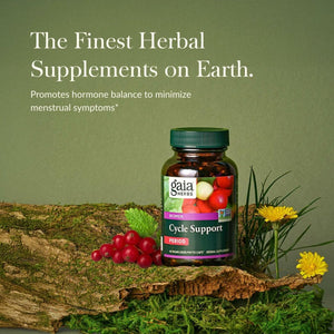 Gaia Herbs Cycle Support - Supports Hormone Balance & PMS Relief - Herbal Supplement with Vitex Berry & Schisandra - Free from Gluten, Dairy & Soy - 60 Vegan Capsules (30 Servings) - The Oasis of Health