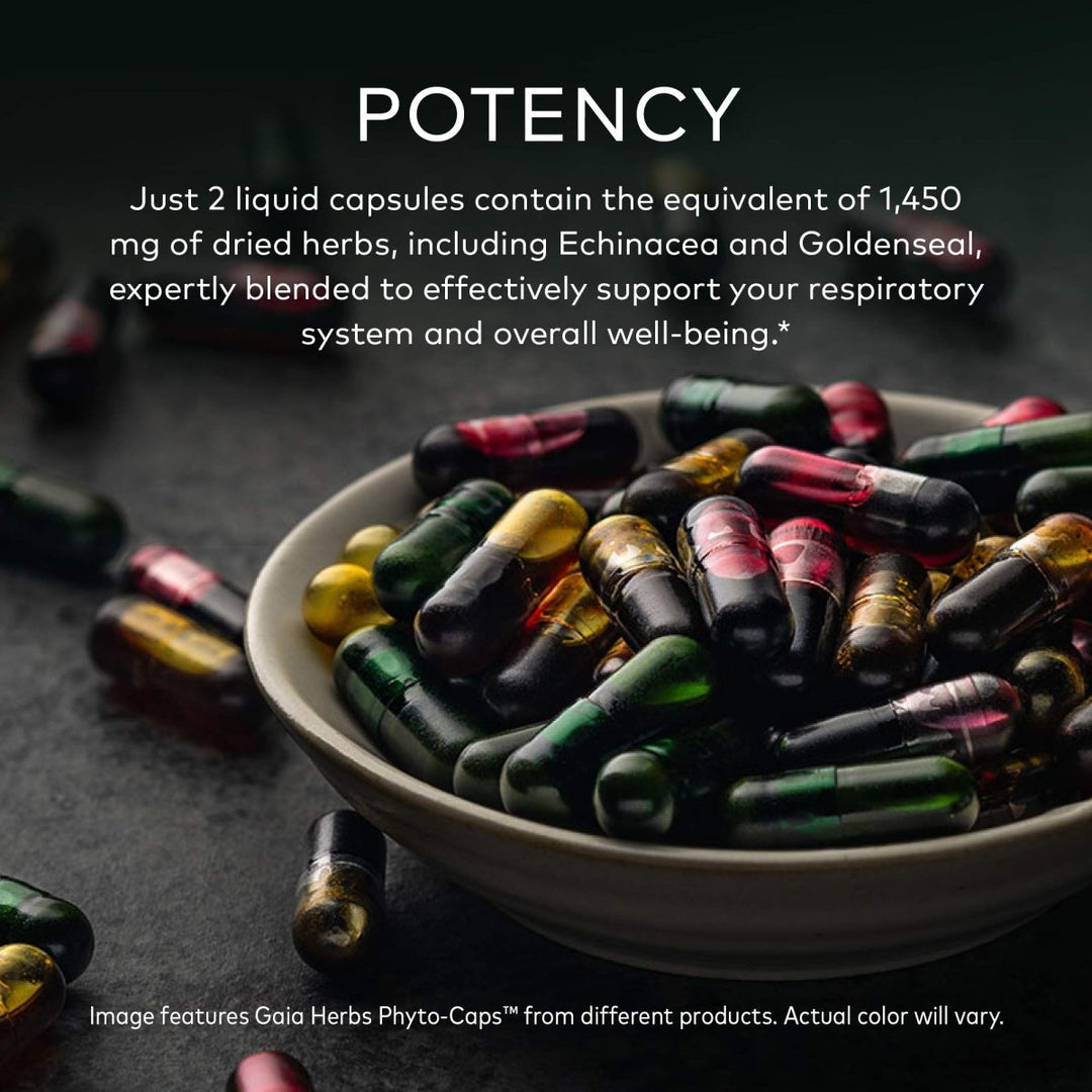 Gaia Herbs Echinacea Goldenseal - Immune & Respiratory Support - 60 Vegan Liquid Phyto - Capsules - The Oasis of Health