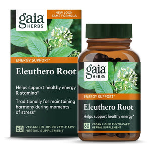 Gaia Herbs Eleuthero Root - Energy, Stamina & Mental Endurance Support - Eleuthero Root (Siberian Ginseng) Adaptogen Herbal Supplement - 60 Vegan Liquid Phyto - Capsules (30 - Day Supply) - The Oasis of Health