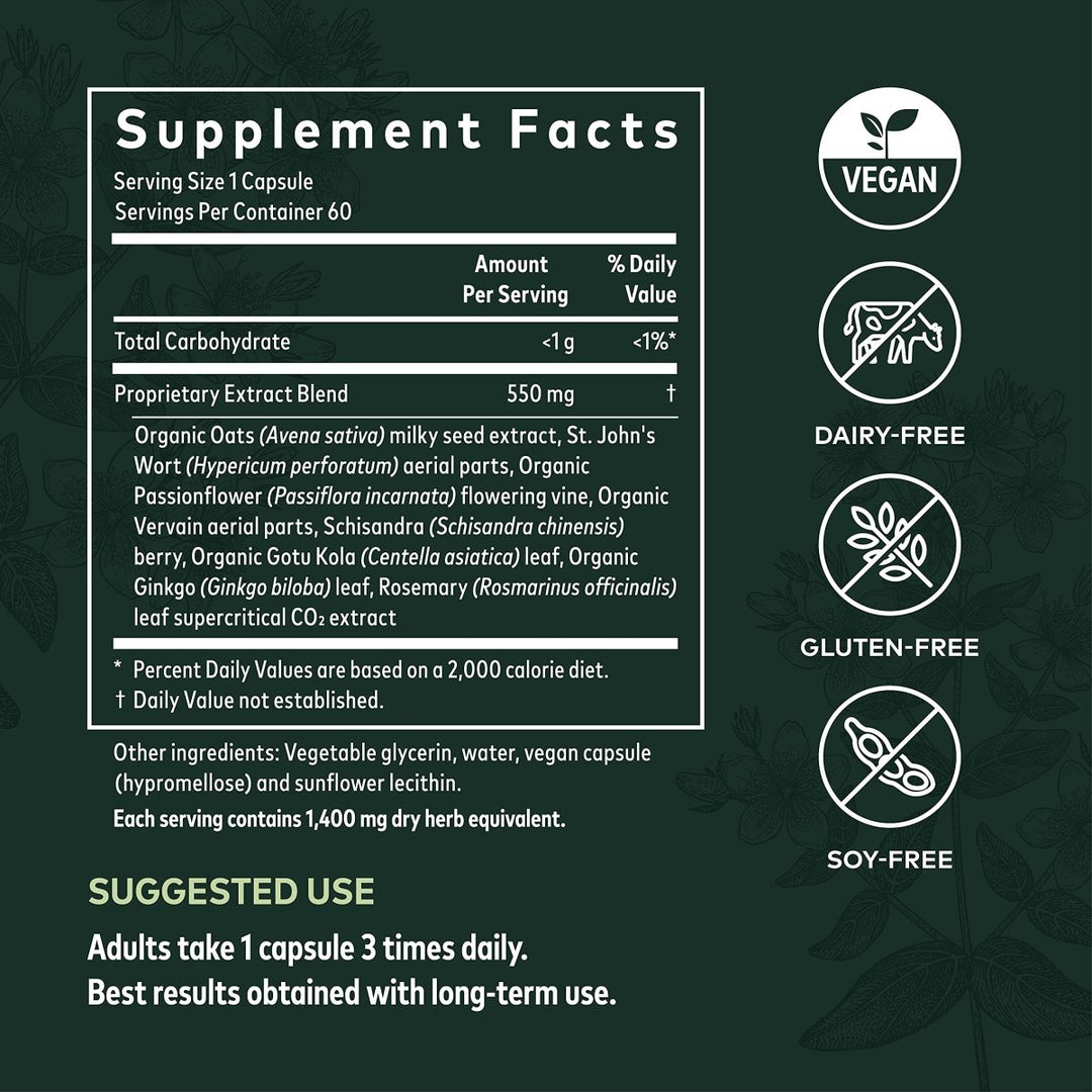 Gaia Herbs Emotional Balance - Stress Support Supplement to Help The Body Cope with Stress - with St. John?s Wort, Passionflower, Vervain, and Oats - 60 Vegan Liquid Phyto - Capsules (20 - Day Supply) - The Oasis of Health