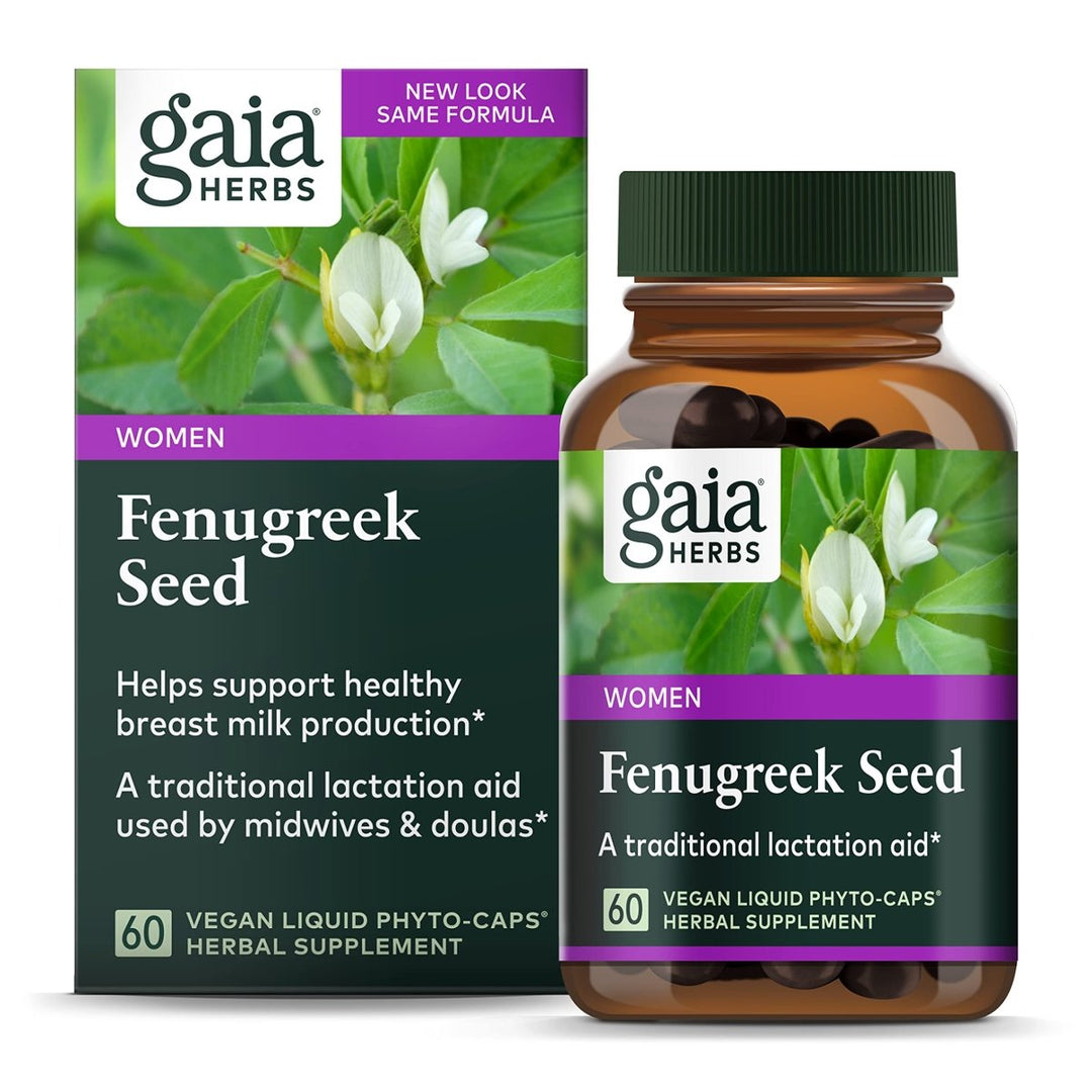 Gaia Herbs Fenugreek Seed - Helps Support Healthy Lactation and Breast Milk Production* - Made with Organic Fenugreek Seeds - 60 Vegan Liquid Phyto - Capsules (Up to 15 - Day Supply) - The Oasis of Health