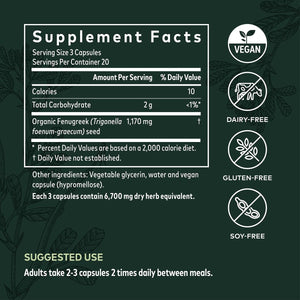 Gaia Herbs Fenugreek Seed - Helps Support Healthy Lactation and Breast Milk Production* - Made with Organic Fenugreek Seeds - 60 Vegan Liquid Phyto - Capsules (Up to 15 - Day Supply) - The Oasis of Health