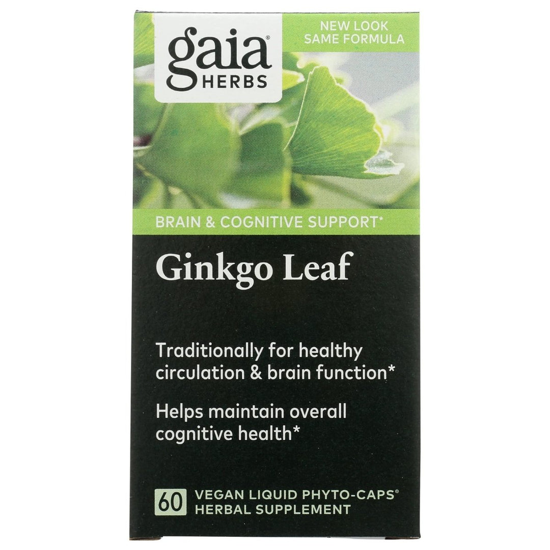 Gaia Herbs Ginkgo Leaf - Traditionally Used to Support Healthy Circulation and Brain Function - Organic, Herbal Supplement - 60 Vegan Liquid Phyto - Capsules (20 - Day Supply) - The Oasis of Health