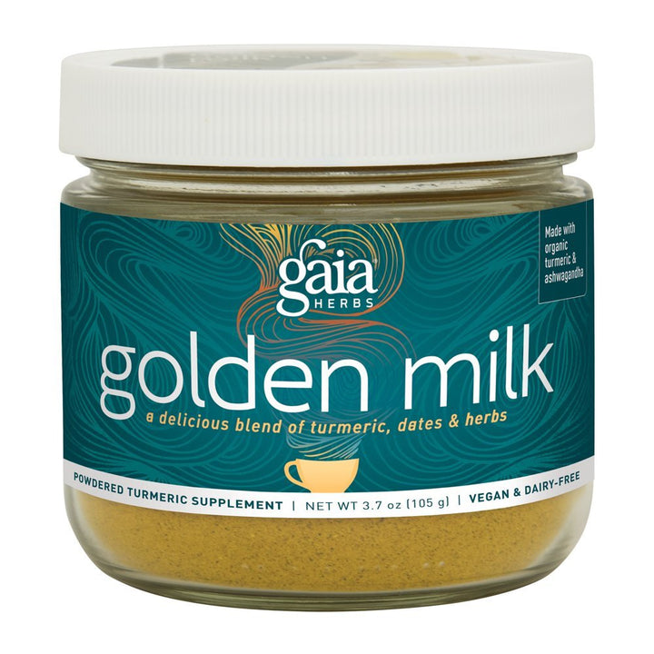 Gaia Herbs Golden Milk Powder - Vegan Stress Support Supplement with Ashwagandha, Turmeric, and More - 3.7 - Ounce - The Oasis of Health