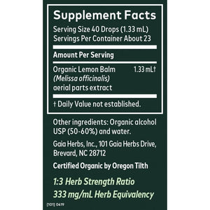 Gaia Herbs Lemon Balm 1 Fl Oz, Liquid Extract - The Oasis of Health