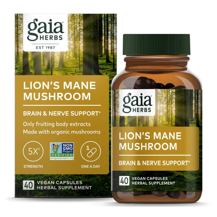 Gaia Herbs Lion's Mane Mushroom 40 Vcaps - The Oasis of Health