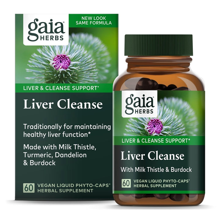 Gaia Herbs Liver Cleanse - Liver Health Support Herbal Supplement with Milk Thistle, Burdock, Turmeric Curcumin, Dandelion, and More - 60 Vegan Liquid Phyto - Caps (30 Servings) - The Oasis of Health