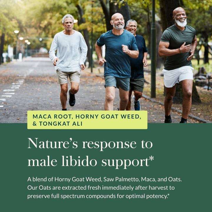 Gaia Herbs Male Libido - Herbal Supplement with Saw Palmetto, Maca & Oats - Supports Stamina, Vitality & Hormone Balance for Men - 60 Vegan Liquid Phyto - Capsules (20 - Day Supply) - The Oasis of Health