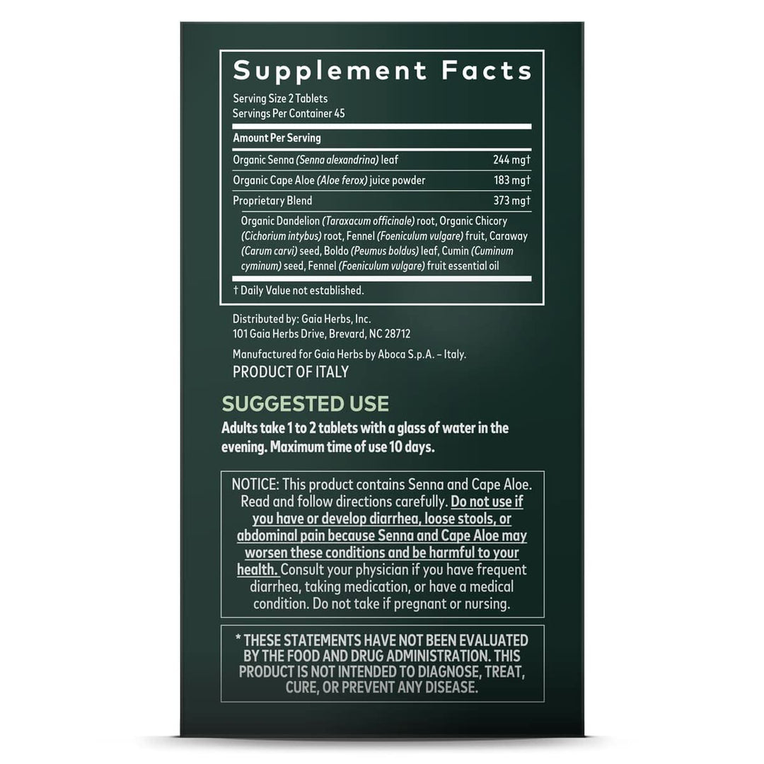 Gaia Herbs Natural Laxative 90 ct, Tablets - The Oasis of Health