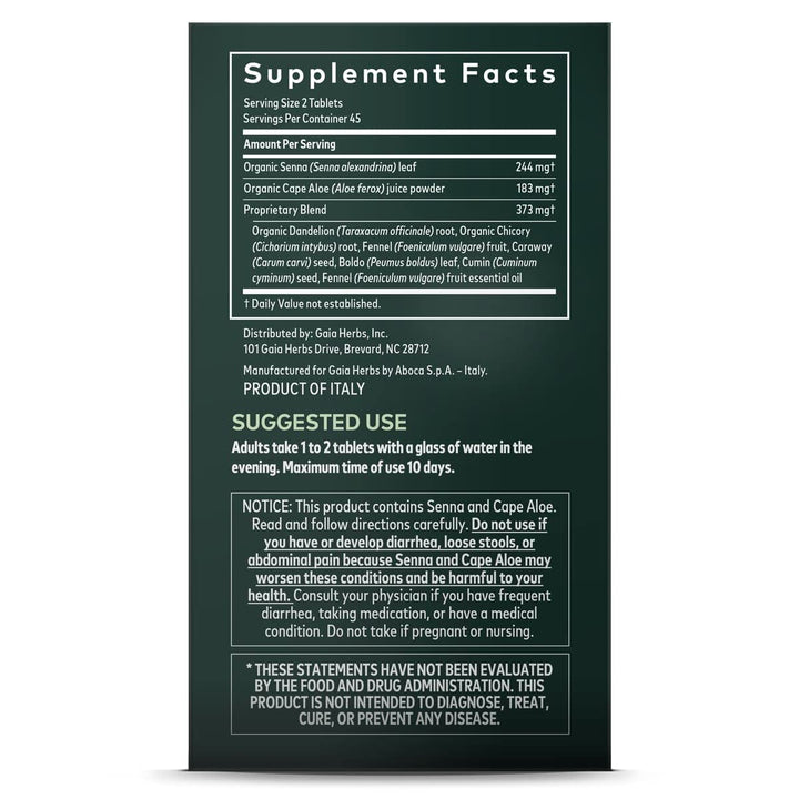 Gaia Herbs Natural Laxative 90 ct, Tablets - The Oasis of Health