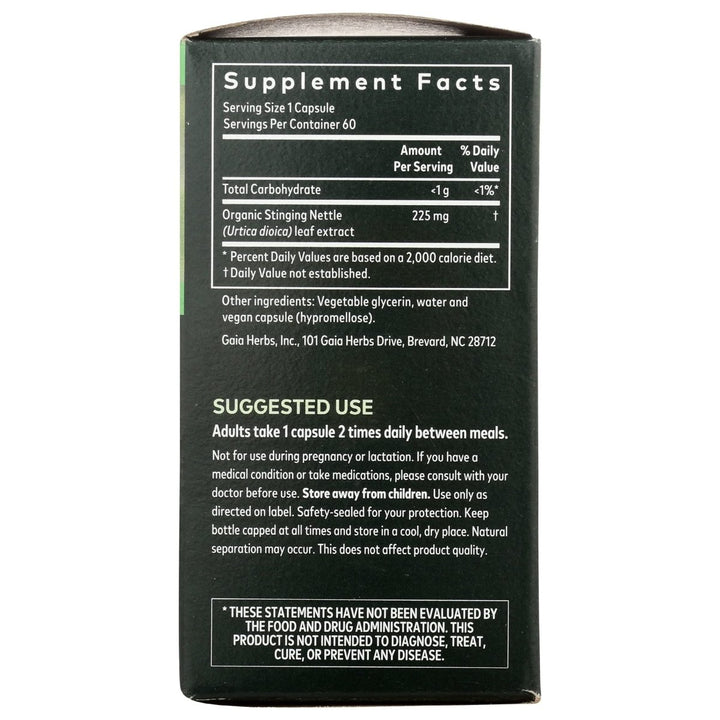 Gaia Herbs Nettle Leaf Liquid Caps, 60 CT - The Oasis of Health