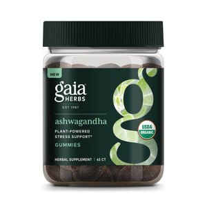Gaia Herbs Organic Ashwagandha Gummies, Stress Support, Cinnamon, Ginger, Gluten Free, Vegan, 45 Count - The Oasis of Health