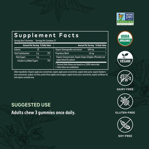 Gaia Herbs Organic Ashwagandha Gummies, Stress Support, Cinnamon, Ginger, Gluten Free, Vegan, 81 Count - The Oasis of Health