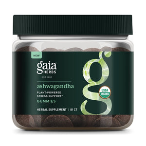 Gaia Herbs Organic Ashwagandha Gummies, Stress Support, Cinnamon, Ginger, Gluten Free, Vegan, 81 Count - The Oasis of Health