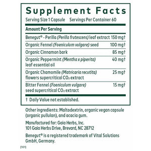 Gaia Herbs Pro GI - BFF Digestive Health Support Supplement* - GI Health Supplement with Organic Fennel & Cinnamon Bark - Benegut for Occasional Gas & Bloating* - 60 Powder Capsules (60 Servings) - The Oasis of Health