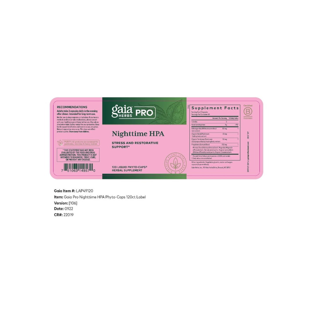 Gaia Herbs Professional Solutions HPA Axis Liquid Capsules, Sleep Cycle, 120 Count - The Oasis of Health