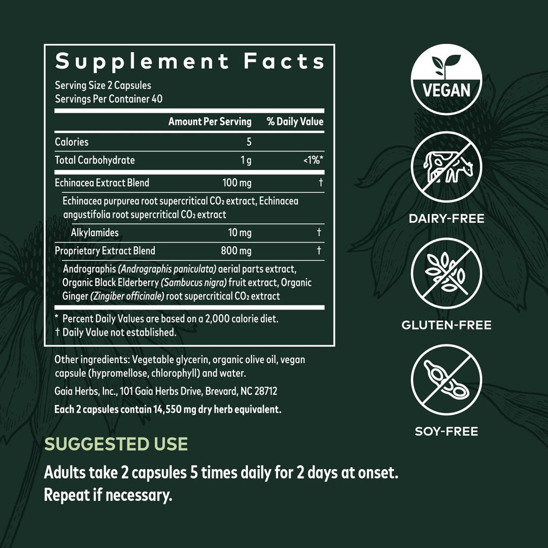 Gaia Herbs Quick Defense - 80 Vegan Liquid Phyto - Capsules (8 - Day Supply) - The Oasis of Health