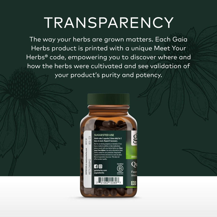 Gaia Herbs Quick Defense - 80 Vegan Liquid Phyto - Capsules (8 - Day Supply) - The Oasis of Health