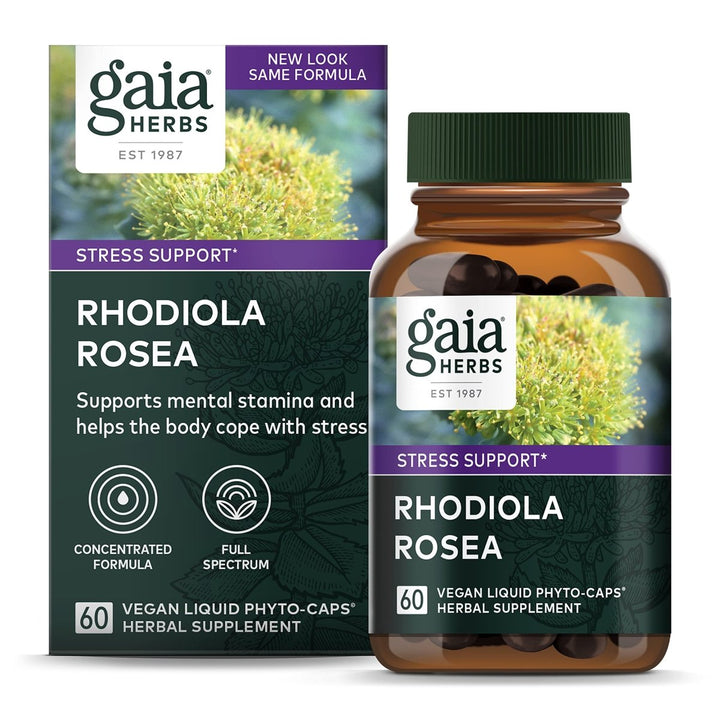 Gaia Herbs Rhodiola Rosea - Stress Support Supplement Traditionally for Supporting Healthy Stamina and Endurance - with Siberian Rhodiola Root Extract - 60 Vegan Liquid Phyto - Capsules (30 - Day Supply) - The Oasis of Health