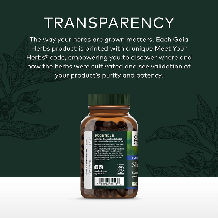 Gaia Herbs SleepThru Sleep Maintenance - Natural Sleep Support Supplement - 120 Vegan Liquid Phyto - Capsules (60 - Day Supply) - The Oasis of Health