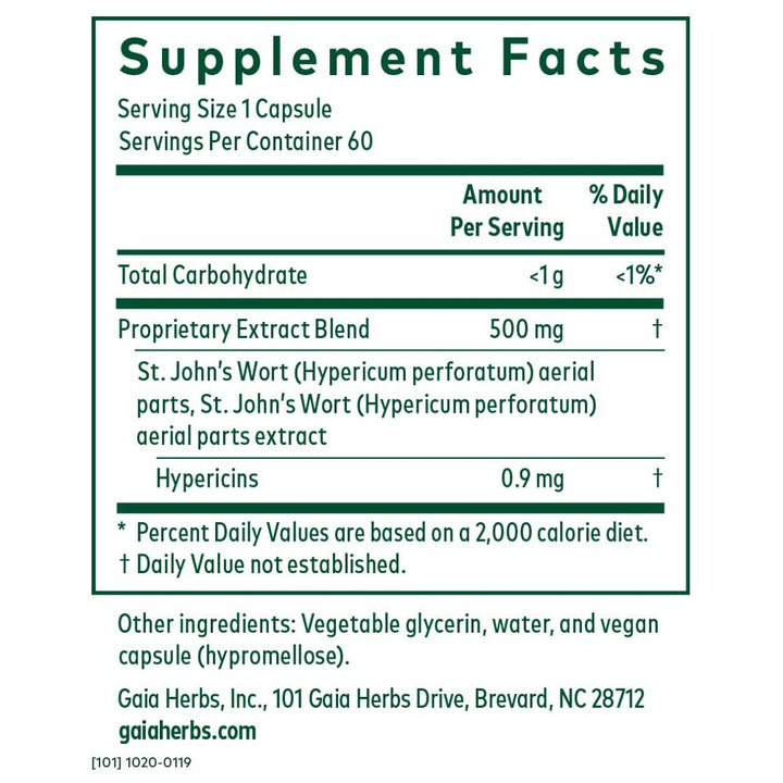 Gaia Herbs St. John's Wort, 60 Liquid - Filled Capsules, Professional Solutions - The Oasis of Health