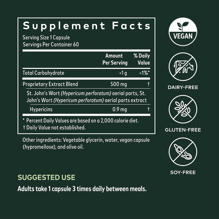 Gaia Herbs St. John's Wort - Natural Stress Support Supplement to Help Maintain Positive Health* - with St. John's Wort - 60 Vegan Liquid Phyto - Capsules (20 - Day Supply) - The Oasis of Health