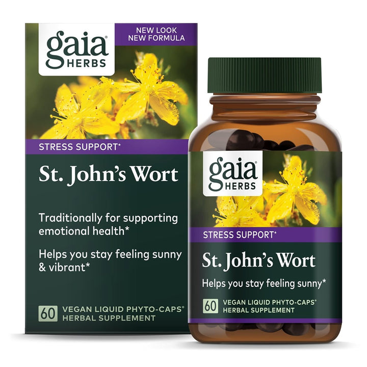 Gaia Herbs St. John's Wort, Vegan Liquid Capsules, 60 Count - Stress Support to Promote a Positive and Sunny Mood - The Oasis of Health