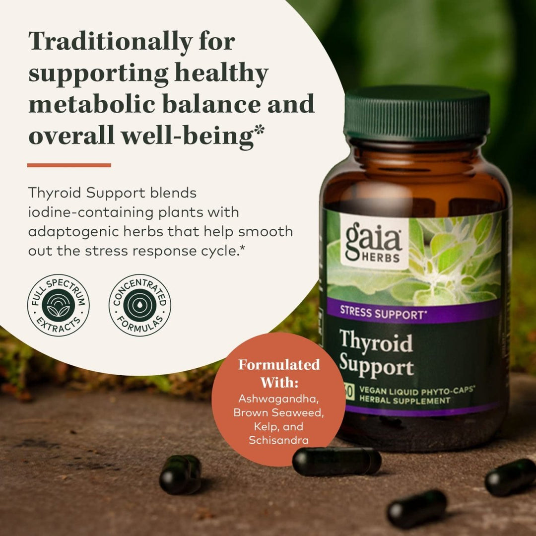 Gaia Herbs Thyroid Support 60 Vegan Liquid Phyto - Caps - The Oasis of Health