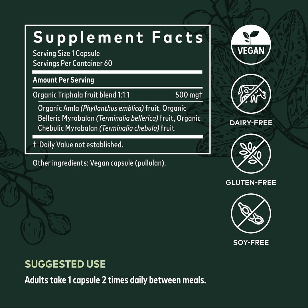 Gaia Herbs Triphala Fruit - 60 Vegan Capsules - The Oasis of Health
