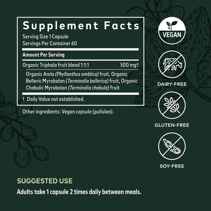 Gaia Herbs Triphala Fruit - 60 Vegan Capsules - The Oasis of Health