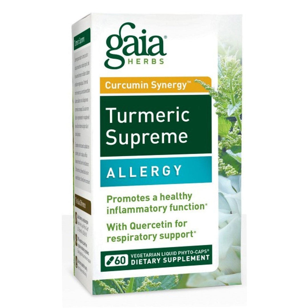 Gaia Herbs. Turmeric Supreme. Allergy. 60 Ct. - The Oasis of Health