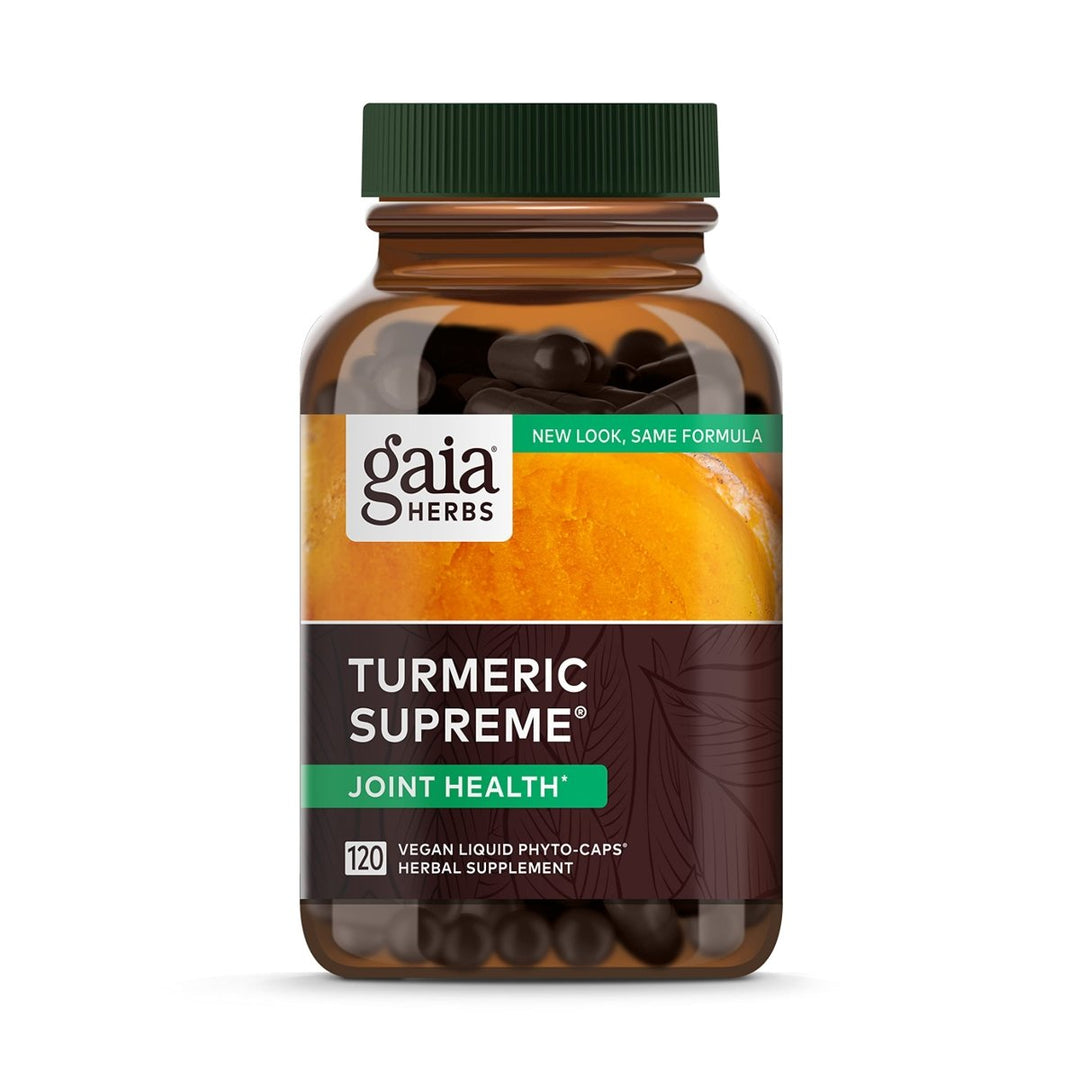 Gaia Herbs Turmeric Supreme Joint Health - Joint Support Supplement - with Quercetin,Black Pepper,Boswellia,Ginger Root,Curcuminoids,&More - 120 Liquid Phyto - Capsules(30 - Day Supply) - The Oasis of Health