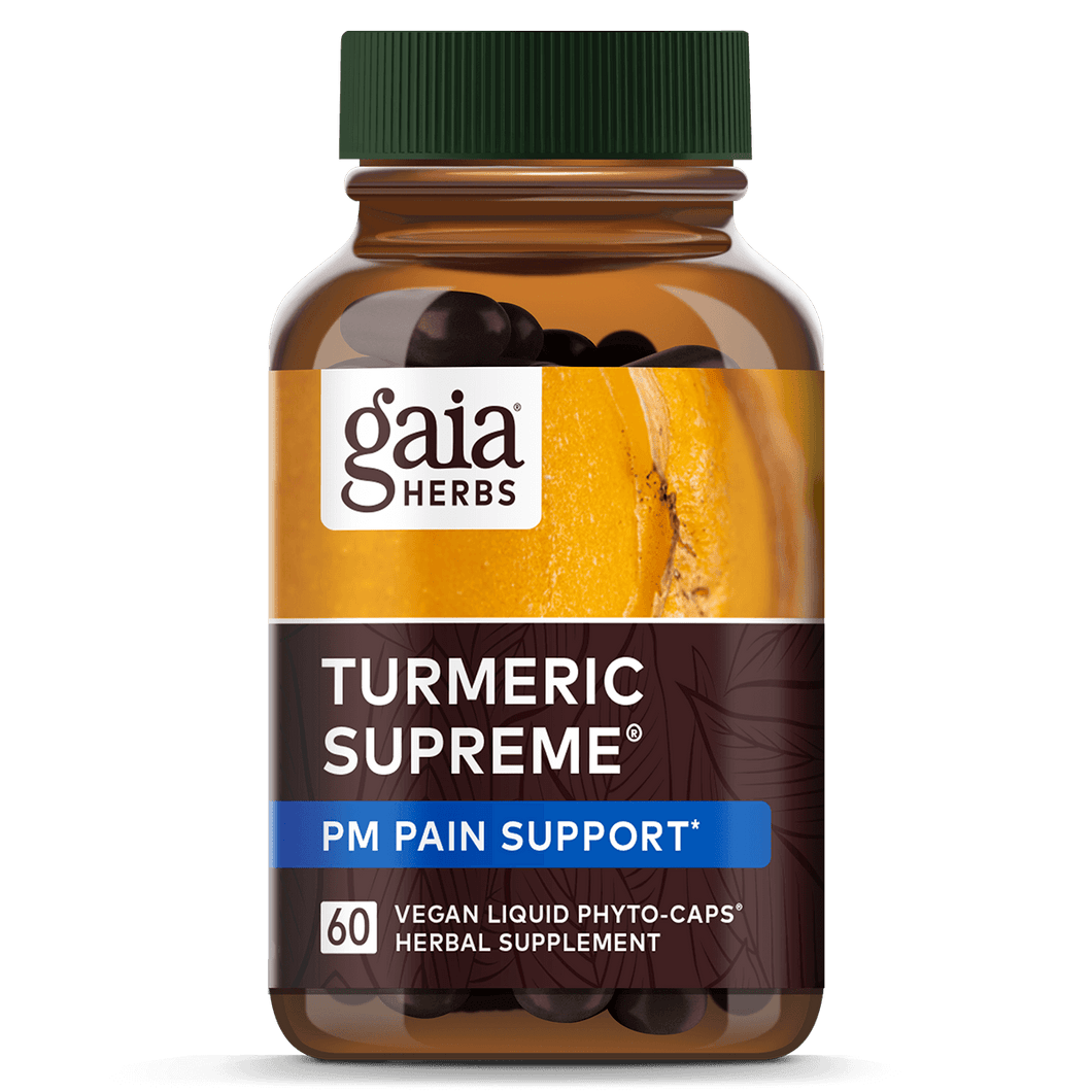 Gaia Herbs Turmeric Supreme Pain P.M. 60 Vcaps - The Oasis of Health