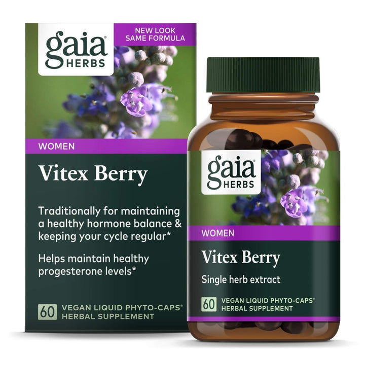Gaia Herbs Vitex Berry, Chasteberry, Hormone Balance for Women, Vegan Liquid Capsules, Black 60 Count - The Oasis of Health