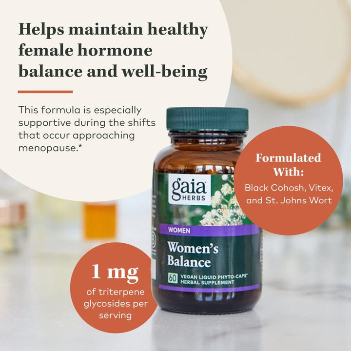 Gaia Herbs Women's Balance - Hormone Balance Support for Women - 60 Vegan Liquid Phyto - Capsules (20 - Day Supply) - The Oasis of Health