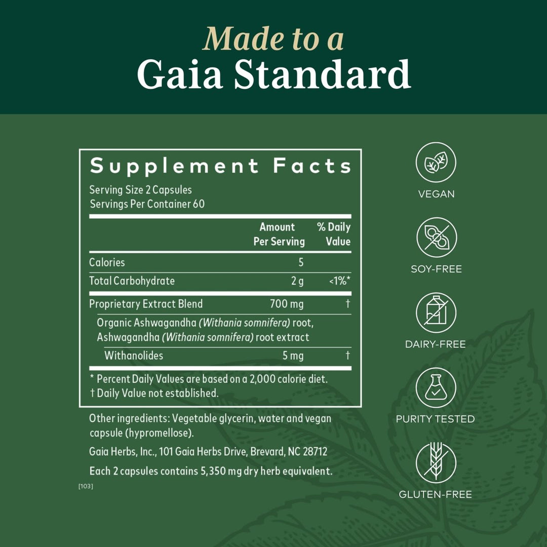 Gaia Pro Ashwagandha 700 120 Vcaps - The Oasis of Health