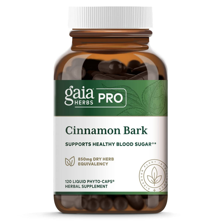 Gaia PRO Cinnamon Bark Glycemic Formula - Promotes Healthy Blood Sugar Levels - 120 Vegan Liquid Phyto - Capsules - The Oasis of Health