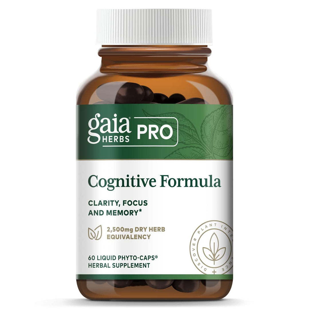 Gaia PRO Cognitive Formula - Brain Boost & Blood Flow Supplement - Provides Antioxidant Activity Support - with Rosemary, Organic Peppermint & Gotu Kola - 60 Vegan Liquid Phyto - Capsules (30 Servings) - The Oasis of Health