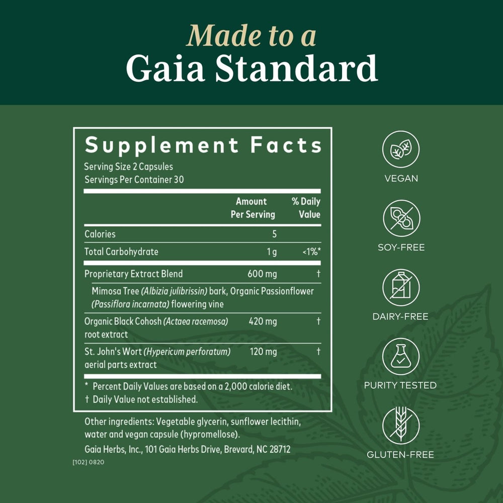 Gaia PRO Female Hormone Formula PM - Menopause Supplement for Women - with Organic Black Cohosh, Mimosa, Passionflower & St. John?s Wort - 60 Vegan Liquid Phyto - Capsules (30 Servings) - The Oasis of Health