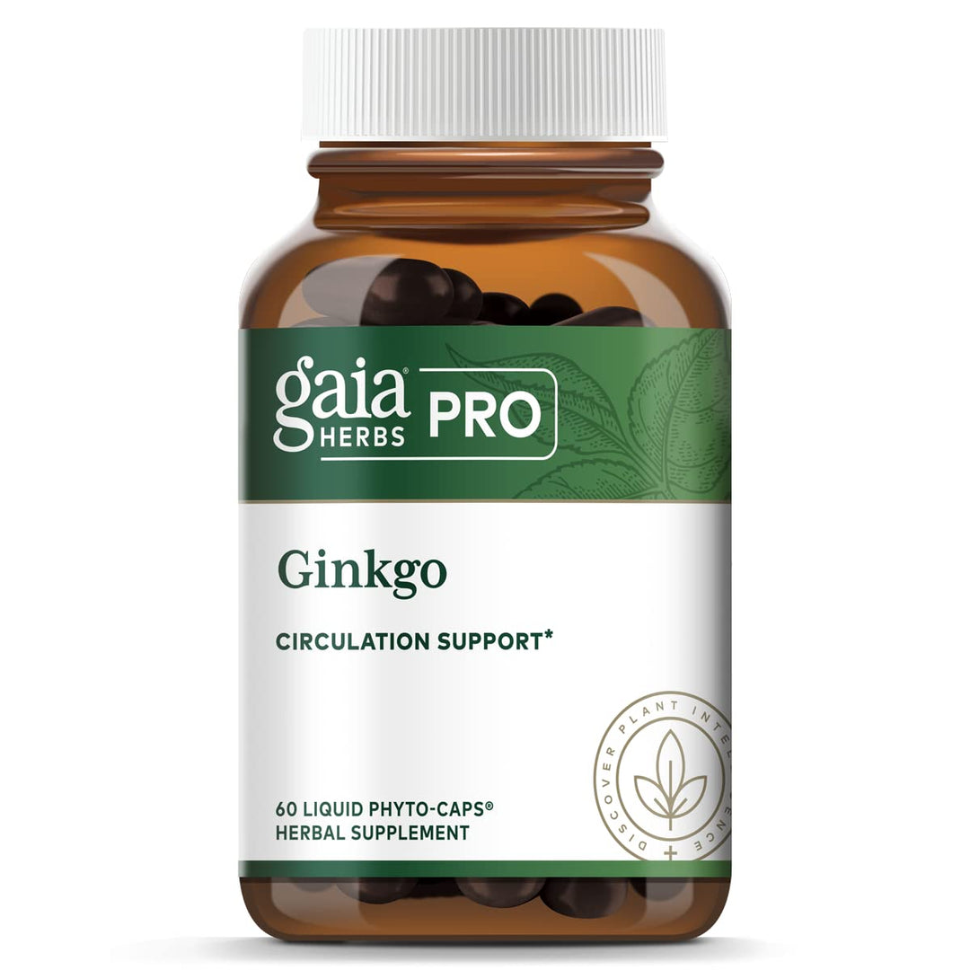 Gaia PRO Ginkgo - Blood Circulation & Brain Supplement - Cognitive Supplement for Brain - with Organic Ginkgo Leaf & Ginkgo Leaf Extract - 60 Vegan Liquid Phyto - Capsules (30 Servings) - The Oasis of Health
