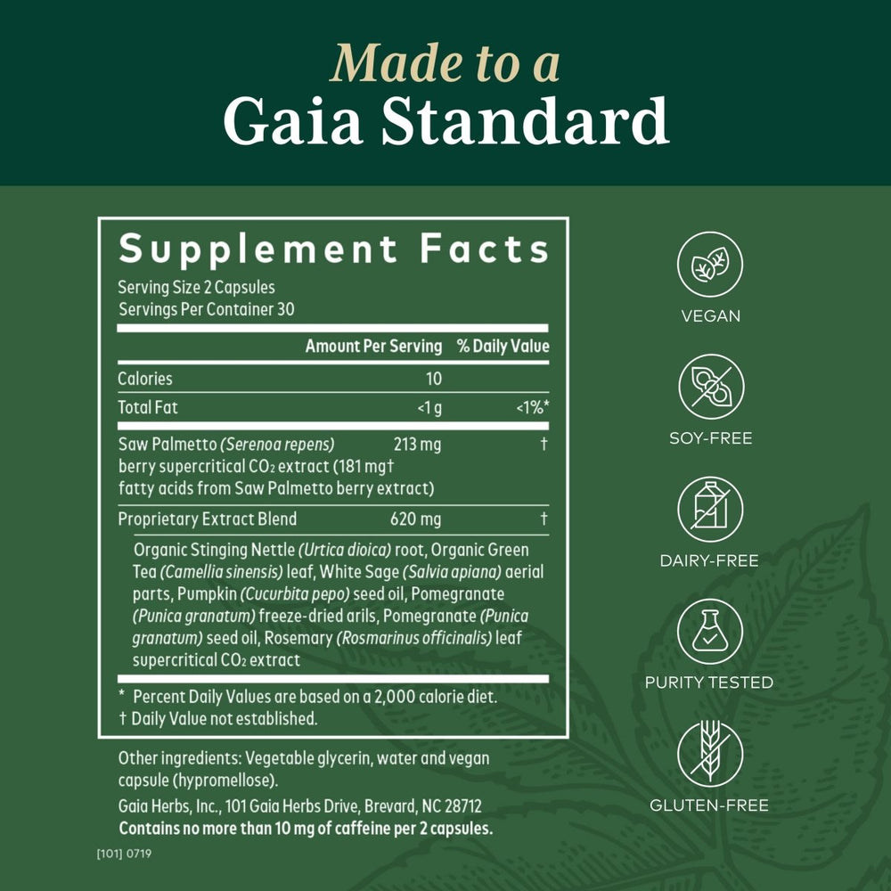 Gaia PRO Prostate Formula - 60 Vegan Liquid Phyto - Capsules (30 Servings) - The Oasis of Health